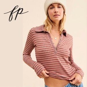 Free People Delilah Checker Polo